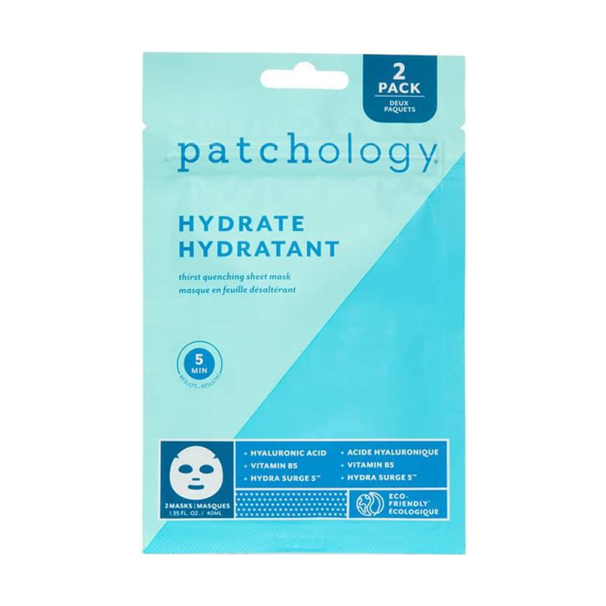 Patchology - Зволожуюча маска
FlashMasque® Hydrate 5 Minute Sheet Mask