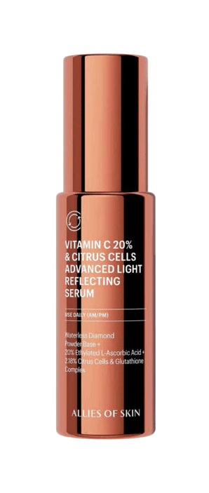 Allies of Skin Сироватка з віт.C Vitamin C та клітинами цитрусу Vitamin C 20% & Citrus Cells Advanced Film & Glow Serum 30 ml.